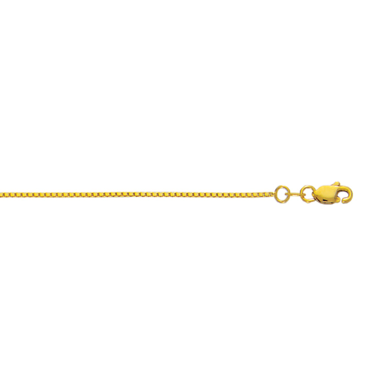 10K Yellow Gold 0.94mm Classic Box 20 Chain with Lobster Lock
