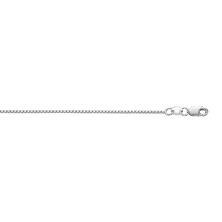 10K White Gold 0.94mm Classic Box 18 Chain with Lobster Lock