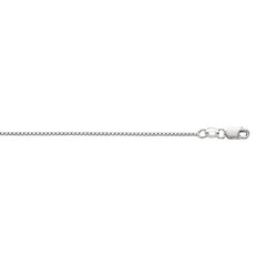 10K White Gold 0.94mm Classic Box 22 Chain with Lobster Lock