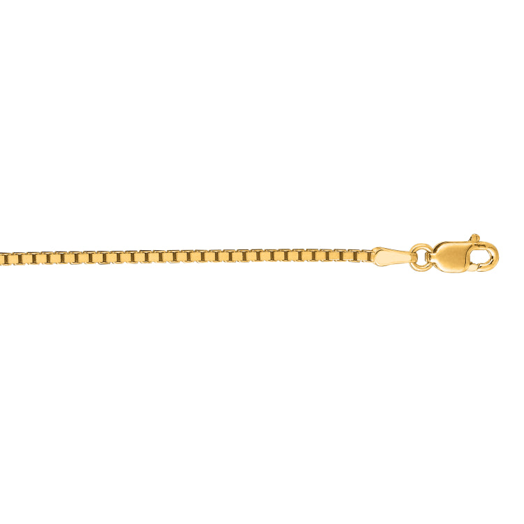 10K Yellow Gold 1.4mm Classic Box 20 Chain with Lobster Lock