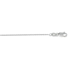 10K White Gold 1.1mm Diamond Cut Cable 16 Chain with Lobster Lock