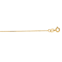 10K Yellow Gold .5mm Diamond Cut Flat Cable 18 Chain with Spring Ring