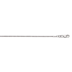 10K White Gold 1.5mm Sparkle 10 Chain Anklet with Lobster Lock