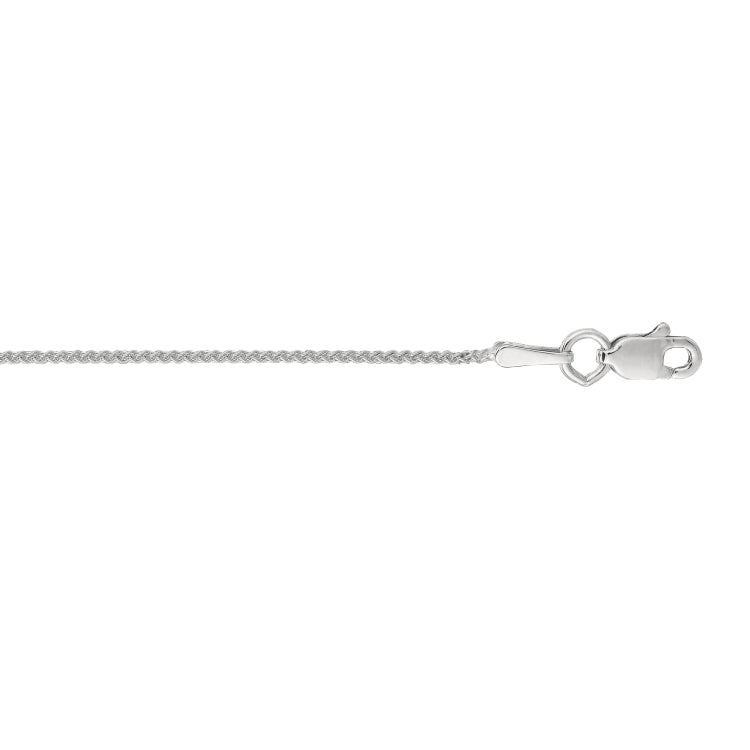 10K White Gold 1.0mm Wheat 16 Chain with Lobster Lock