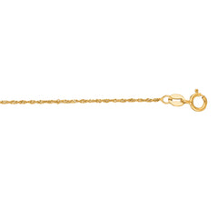 10K Yellow Gold 1.1mm Singapore 18 Chain with Spring Ring Clasp