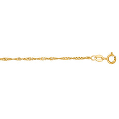 10K Yellow Gold 1.5mm Singapore 16 Chain with Spring Ring Clasp
