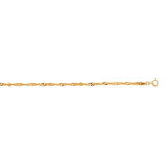 10K Yellow Gold 2.2mm Singapore 22 Chain with Spring Ring Clasp