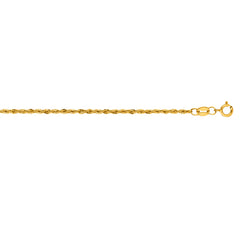 10K Yellow Gold 1.5mm Diamond Cut Lite Rope 18 Chain with Lobster Lock