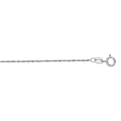 10K White Gold 1.1mm Singapore 16 Chain with Spring Ring Clasp