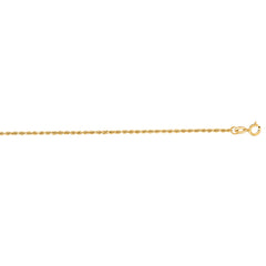 10K Yellow Gold 1.4mm Solid Diamond Cut Royal Rope 18 Chain with Spring Ring Clasp