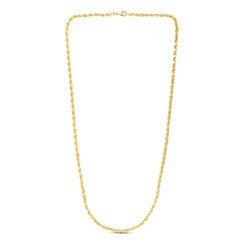 10K Yellow Gold 4.0mm Solid Diamond Cut Royal Rope 22 Chain with Lobster Lock