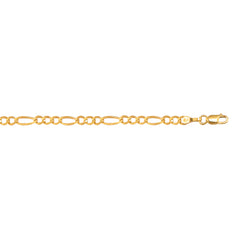 10K Yellow Gold 3.7mm Figaro 24 Chain with Lobster Lock
