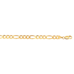 10K Yellow Gold 6.6mm Figaro 22 Chain with Lobster Lock