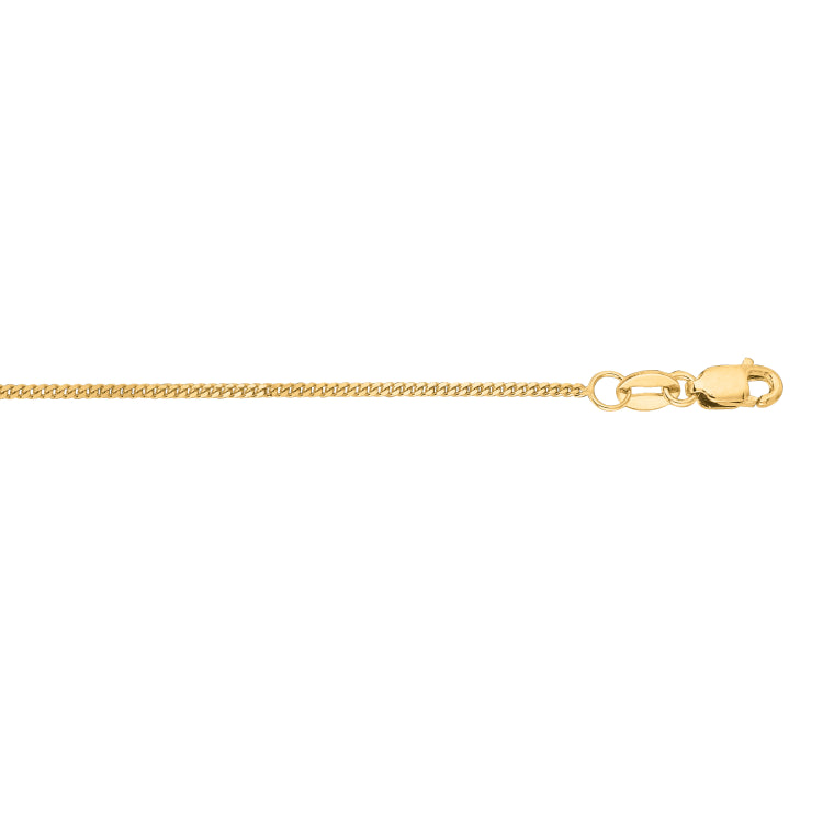 10K Yellow Gold 1mm Gourmette 20 Chain with Lobster Lock