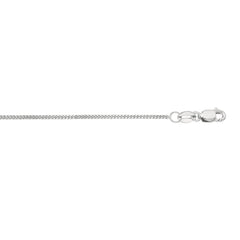 10K White Gold 1mm Gourmette 18 Chain with Lobster Lock