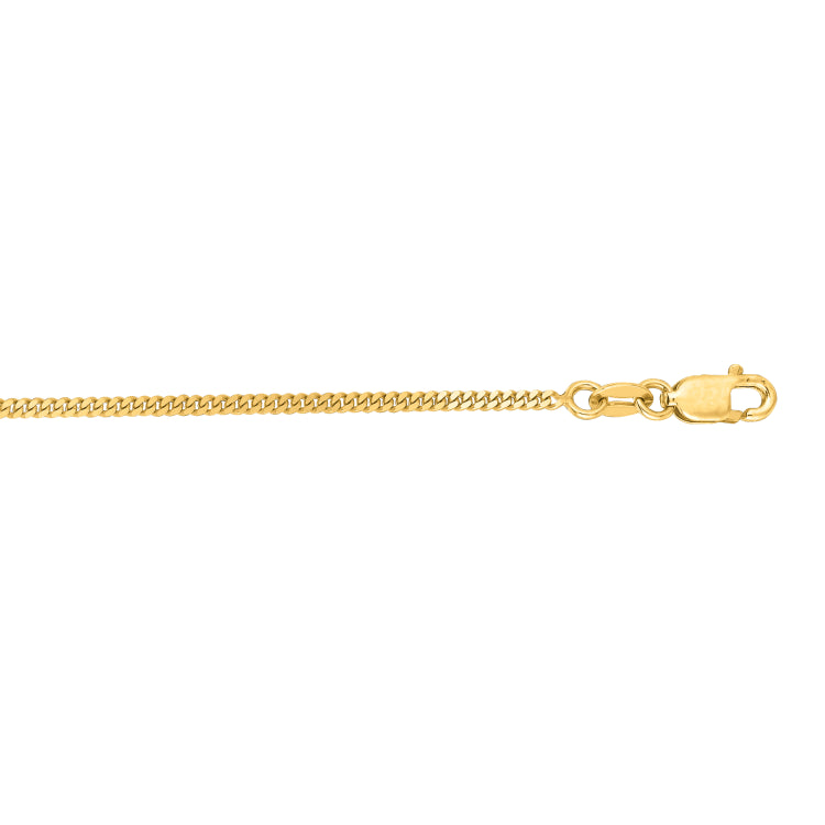 10K Yellow Gold 1.4mm Gourmette 20 Chain with Lobster Lock