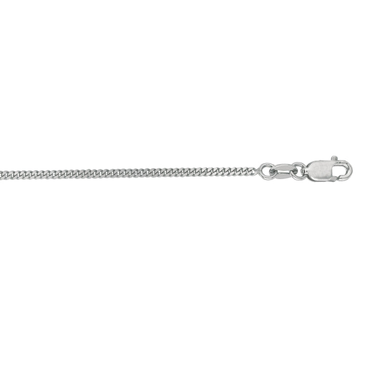 10K White Gold 1.4mm Gourmette 16 Chain with Lobster Lock