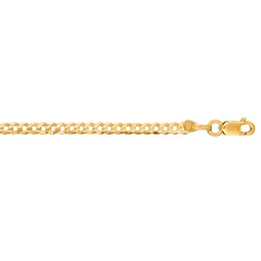 10K Yellow Gold 2.8mm Comfort Curb 18 Chain with Lobster Lock