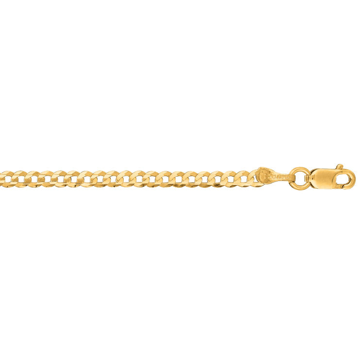 10K Yellow Gold 2.8mm Comfort Curb 20 Chain with Lobster Lock