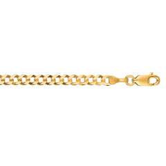 10K Yellow Gold 3.2mm Comfort Curb 24 Chain with Lobster Lock