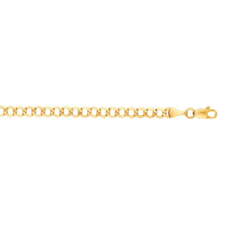 10K Yellow Gold 4.4mm Lite Comfort Curb 20 Chain with Lobster Lock