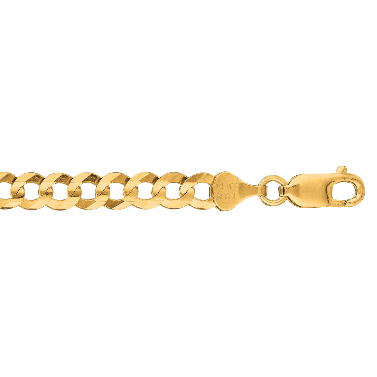 10K Yellow Gold 5.7mm Comfort Curb 22 Chain with Lobster Lock