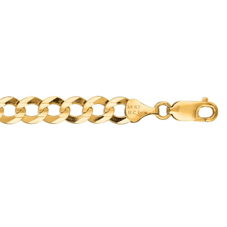 10K Yellow Gold 7.0mm Comfort Curb 24 Chain with Lobster Lock