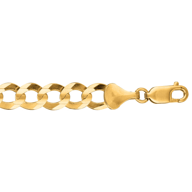 10K Yellow Gold 8.2mm Comfort Curb 8.5 Chain Bracelet with Lobster Lock