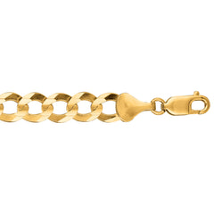 10K Yellow Gold 8.2mm Comfort Curb 22 Chain with Lobster Lock