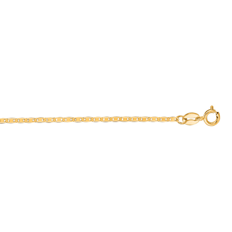 10K Yellow Gold 1.2mm Mariner 18 Chain with Spring Ring