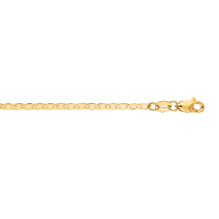 10K Yellow Gold 1.7mm Mariner 18 Chain with Lobster Lock