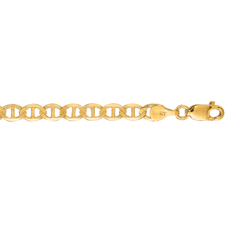 10K Yellow Gold 4.5mm Mariner 18 Chain with Lobster Lock