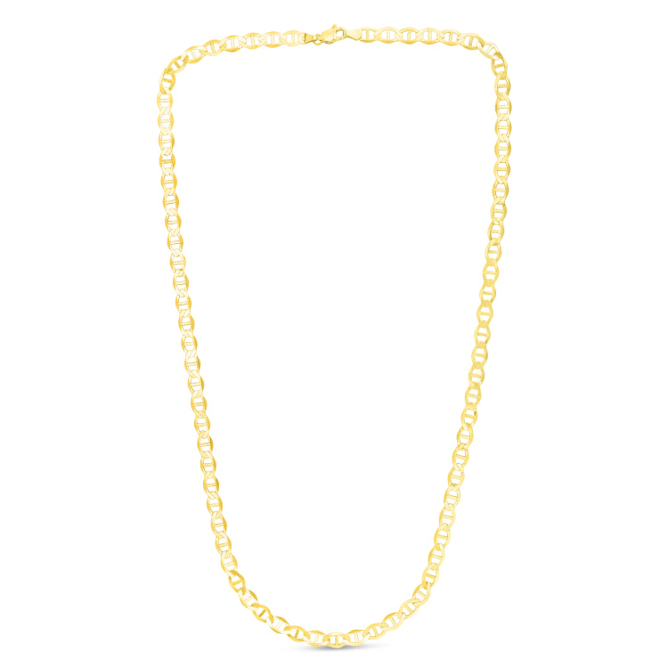 10K Yellow Gold 5.5mm Mariner 20 Chain with Lobster Lock