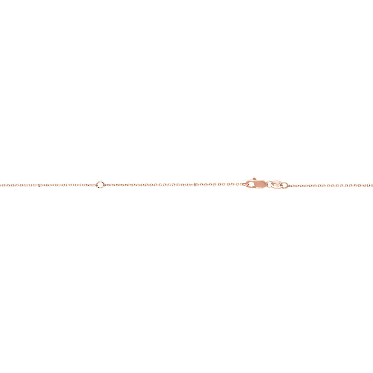 10K Rose Gold 0.87mm Extendable Diamond Cut Cable 18 Chain with Lobster Lock. Jump ring at 16 inches.