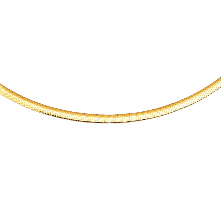 14K & Sterling Silver 18 Reversible Omega Basic Chain