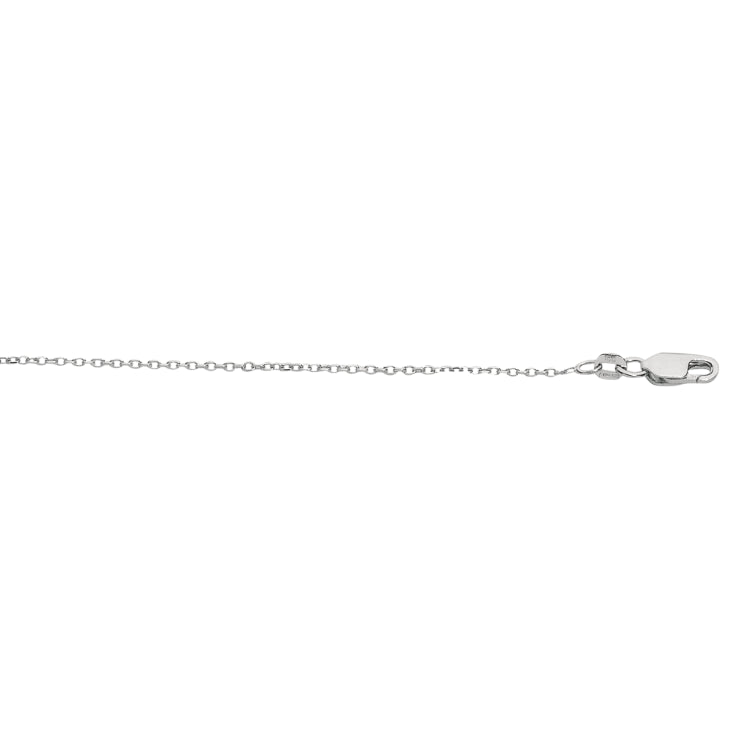 Sterling Silver 1.1mm Diamond Cut Cable 24 Chain with Lobster Clasp