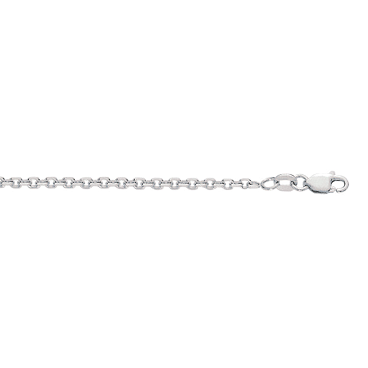 Sterling Silver 2.75mm Diamond Cut Cable 22 Chain with Lobster Clasp