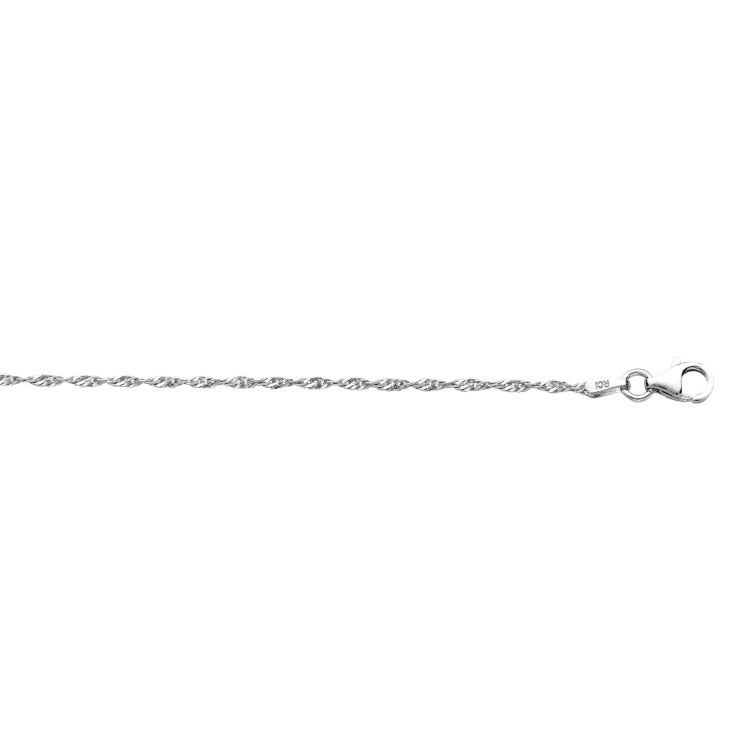 Silver 1.5mm Singapore 20 Chain with Lobster Lock