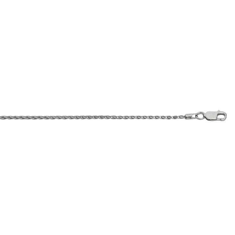Sterling Silver 1.3mm Diamond Cut Wheat 24 Chain with Lobster Clasp