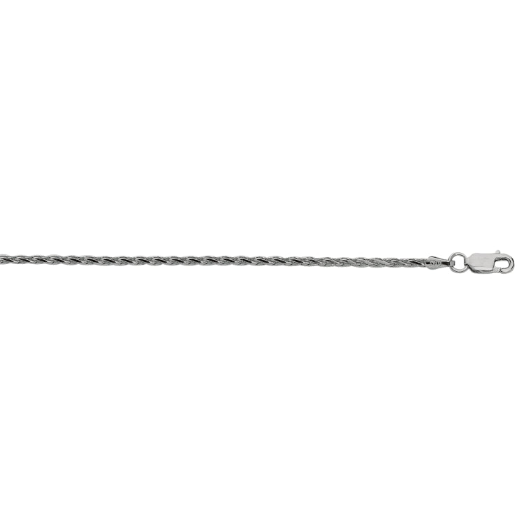 Sterling Silver 2.2mm Diamond Cut Wheat 24 Chain with Lobster Clasp