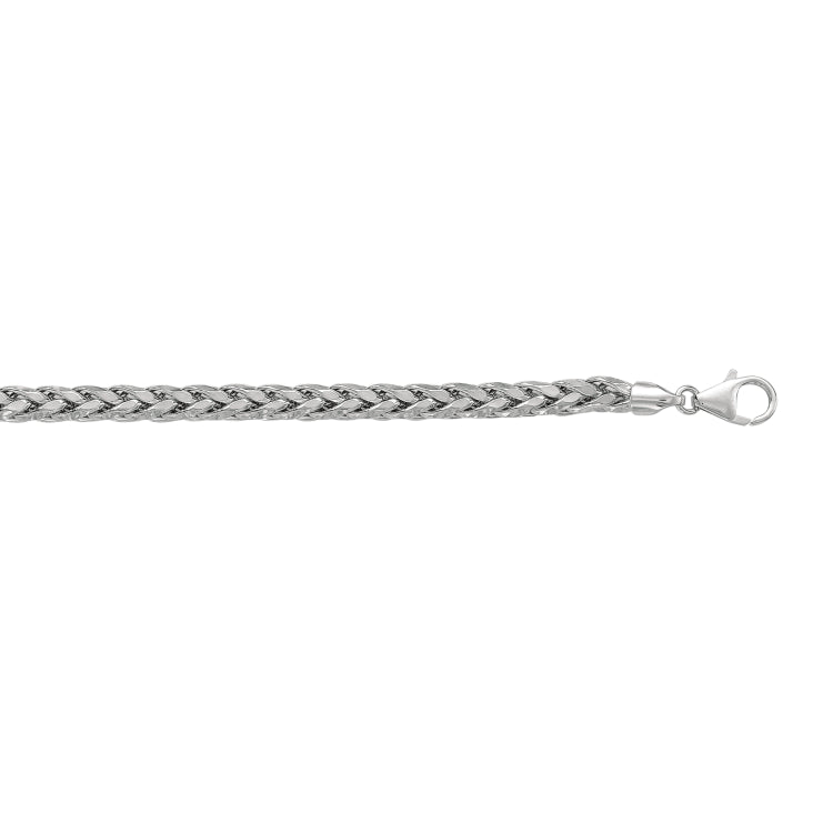 Sterling Silver 5.0mm Semi-Solid Wheat 24 Chain with Lobster Clasp