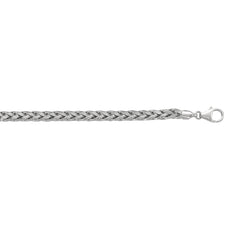Sterling Silver 5.0mm Semi-Solid Wheat 24 Chain with Lobster Clasp