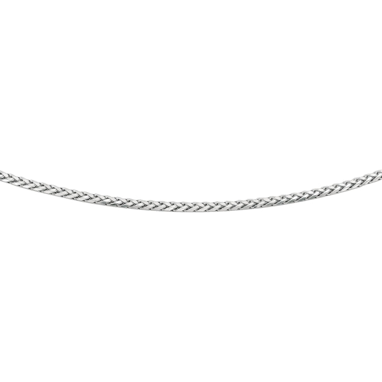 Silver 3.2mm Semi-Solid Wheat 20 Chain with Lobster Lock
