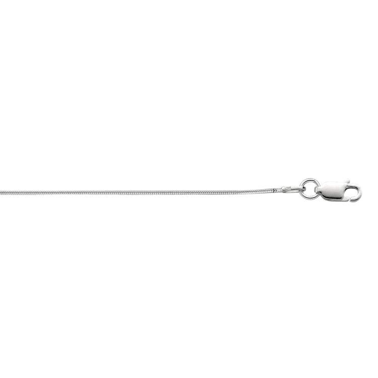 Sterling Silver 0.9mm Octogonal Snake 20 Chain with Lobster Clasp