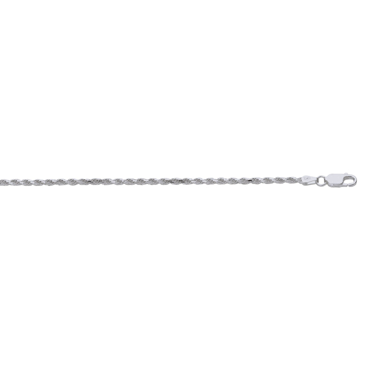 Sterling Silver 2.2mm Rope 22 Chain with Lobster Clasp