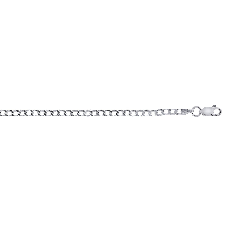 Sterling Silver 3mm Comfort Curb 16 Chain with Lobster Clasp