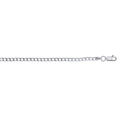 Sterling Silver 3mm Comfort Curb 18 Chain with Lobster Clasp