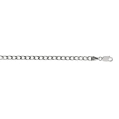 Sterling Silver 3.7mm Comfort Curb 16 Chain with Lobster Clasp