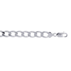 Sterling Silver 9.5mm Comfort Curb 22 Chain with Lobster Clasp