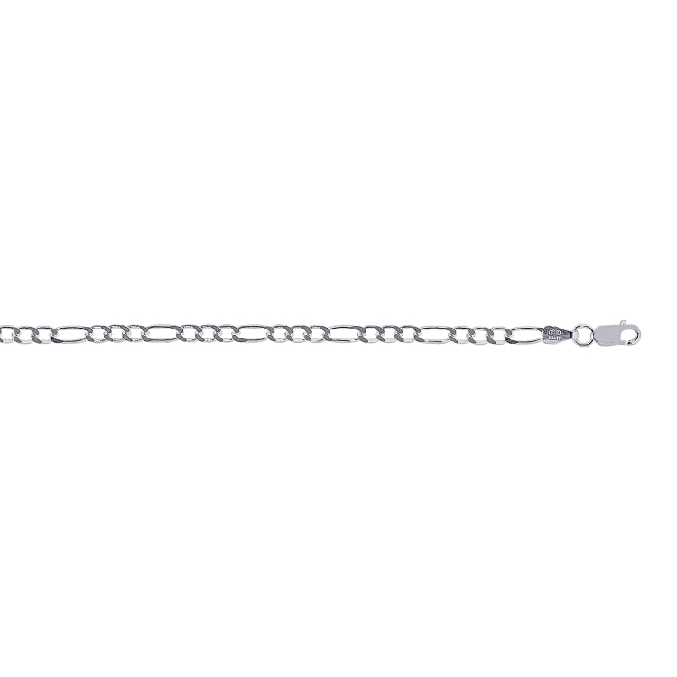 Sterling Silver 3mm Figaro 24 Chain with Lobster Clasp